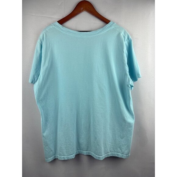 Fresh Produce Womens V-Neck T-Shirt 2X Light Blue 100% Cotton Made In USA - Picture 3 of 5